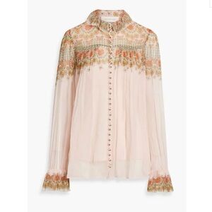 NEW NWT ZIMMERMANN Floral-Print Silk-Georgette Blouse